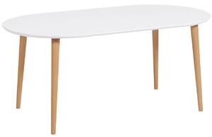 Fehérre lakkozott összecsukható étkezőasztal Kave Home Oqui 90-170 x 90 cm