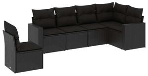 VidaXL Polyrattan Kerti Ülőgarnitúra - Fekete - 6 részes