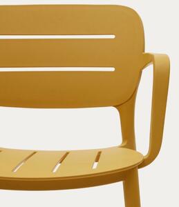 Mustársárga műanyag kerti szék Kave Home Morella