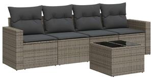 VidaXL Polyrattan Kerti Ülőgarnitúra - 5 részes - Szürke