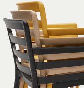 Mustársárga műanyag kerti szék Kave Home Nariet