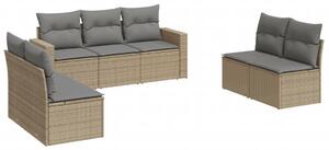 VidaXL Polyrattan Kerti Ülőgarnitúra - 7 részes - Bézs