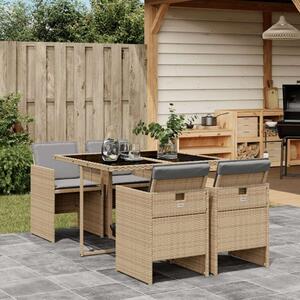 VidaXL Polyrattan Kerti Étkezőgarnitúra - 5 részes