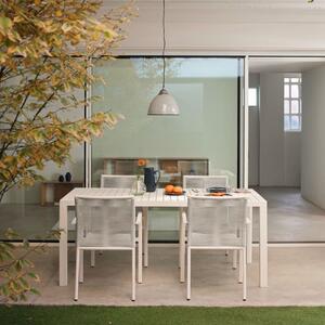 Fehér fém kerti étkezőasztal Kave Home Culip 180 x 90 cm