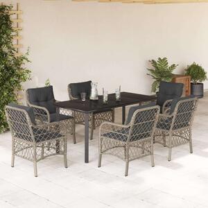 VidaXL Polyrattan Kerti Étkezőgarnitúra - 7 részes