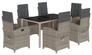 VidaXL Polyrattan Kerti Étkezőgarnitúra - 7 részes, Szürke