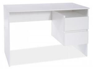 Fehér íróasztal fiókokkal 120x55 cm