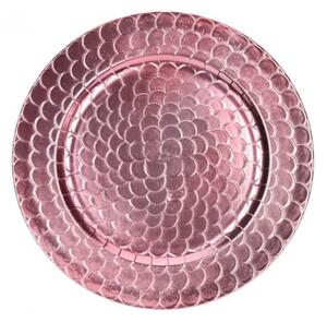 Pinky polipropilén tányér háromféle mintával rózsaszín 33cm