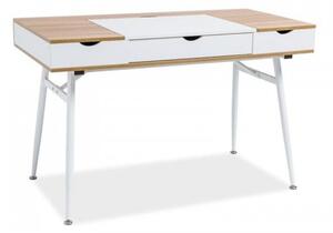 Íróasztal felnyitható rekeszekkel - barna/fehér