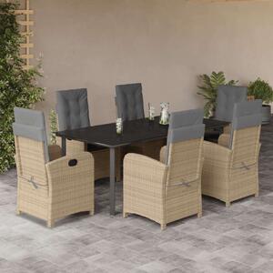 VidaXL Polyrattan Kerti Étkezőgarnitúra - 7 részes