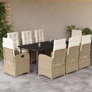 VidaXL Polyrattan Kerti Étkezőgarnitúra - 9 részes