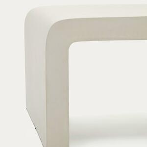 Fehér cement dohányzóasztal Kave Home Aiguablava 135 x 65 cm