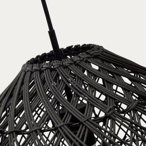 Fekete rattan lámpabúra Kave Home Domitila 42 cm