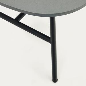 Szürke oldalasztal Kave Home Bramant 60 x 60 cm fekete alappal