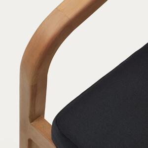 Fából készült kerti szék Kave Home Malaret fekete párnákkal