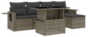 VidaXL Polyrattan Kerti Ülőgarnitúra - 6 részes - Szürke