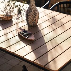 Kihúzható polifa kerti étkezőasztal Kave Home Canyelles 180/240 x 100 cm fekete alappal