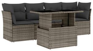 VidaXL 5 részes szürke polyrattan kerti ülőgarnitúra