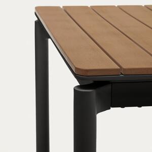 Kihúzható polifa kerti étkezőasztal Kave Home Canyelles 140/200 x 90 cm fekete alappal
