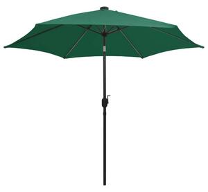 VidaXL Kert Napernyő - Zöld - 300cm - LED