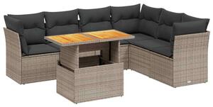 VidaXL Polyrattan Kerti Ülőgarnitúra - 7 részes - Szürke