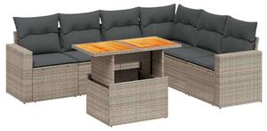 VidaXL Polyrattan Kerti Ülőgarnitúra - 7 részes - Szürke