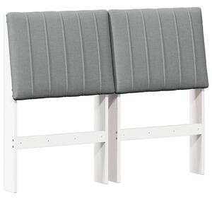 VidaXL Kárpitozott fejtámla Világosszürke 120 cm Tömör fenyőfa