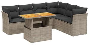 VidaXL Polyrattan Kerti Ülőgarnitúra - 7 részes - Szürke