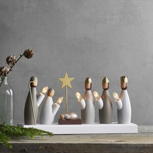 Fehér fénydekoráció karácsonyi mintával Krubba – Star Trading