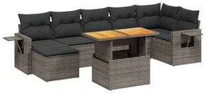 VidaXL Polyrattan Kerti Ülőgarnitúra - 8 részes - Szürke