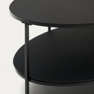 Fekete üveg dohányzóasztal Kave Home Fideia 110 x 65 cm