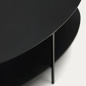 Fekete üveg dohányzóasztal Kave Home Fideia 110 x 65 cm