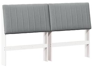 VidaXL Kárpitozott fejtámla Világosszürke 150 cm Tömör fenyőfa