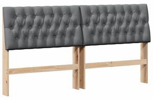 VidaXL Kárpitozott fejtámla Sötétszürke 180 cm Tömör fenyőfa
