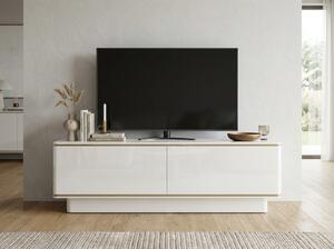 TV állvány ALVIN 135 cm, fehér/arany