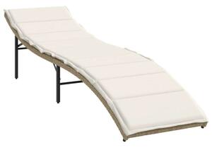 VidaXL Napozóágy - Bézs Polyrattan - 2 db