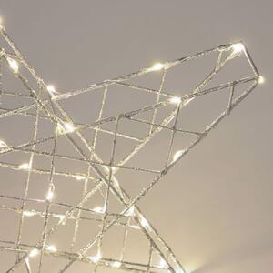 Kave Home Orazia ezüst csillag alakú karácsonyi fénydekoráció