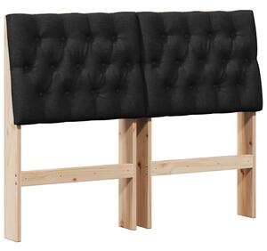 VidaXL Kárpitozott fejtámla Fekete 120 cm Tömör fenyőfa