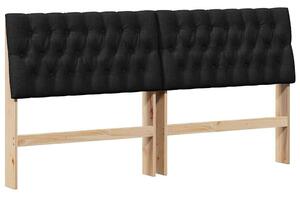 VidaXL Kárpitozott fejtámla Fekete 180 cm Tömör fenyőfa