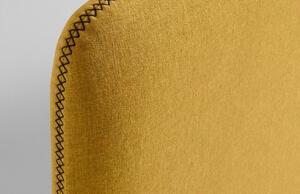 Mustársárga szövet franciaágy Kave Home Dyla 150 x 190 cm