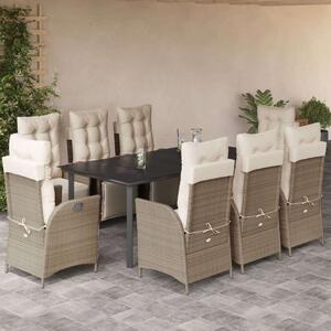 VidaXL Polyrattan Kerti Étkezőgarnitúra - 9 részes