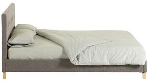 Szürke szövet ágy Kave Home Natuse 150 x 190 cm