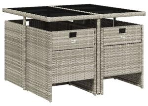 VidaXL Polyrattan Kerti Étkezőgarnitúra - 5 részes