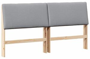 VidaXL Kárpitozott fejtámla Világosszürke 200 cm Tömör fenyőfa