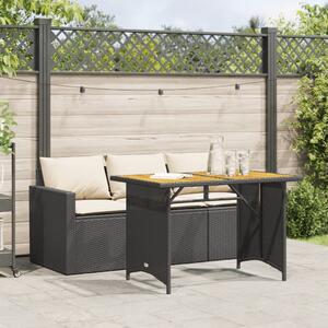 VidaXL Kertbútor Szett - 2 részes Polyrattan Étkezőgarnitúra - Fekete