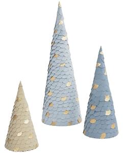 Három kék-bézs karácsonyi dekorációból álló készlet Kave Home Venetia 20/30/45 cm