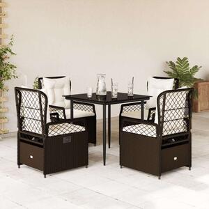 VidaXL Polyrattan Kerti Étkezőgarnitúra - 5 részes, Barna