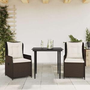 Polyrattan Kerti Étkezőgarnitúra - 3 részes - Barna