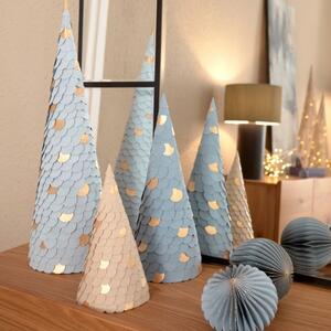 Három kék-bézs karácsonyi dekorációból álló készlet Kave Home Venetia 20/30/45 cm