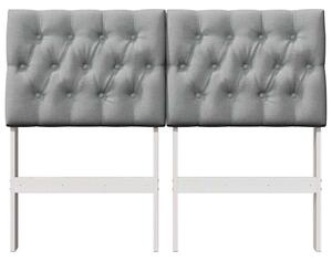 VidaXL Kárpitozott fejtámla Világosszürke 120 cm Tömör fenyőfa
